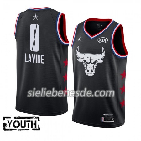 Kinder NBA Chicago Bulls Trikot Zach LaVine 8 2019 All-Star Jordan Brand Schwarz Swingman